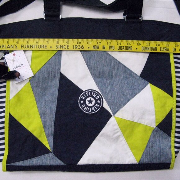 Kipling New Shopper XL True Blue Multi Large Tote Bag Crossbody Patchwork NWT - Picture 9 of 11